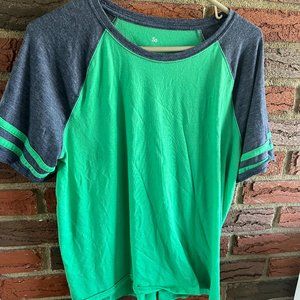 SO Sporty, Green and Blue, Large Short Sleeve Tee Shirt